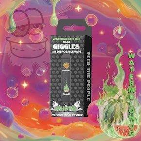Giggles Disposable - Watermelon OG Live Hash Rosin Infused - 2g