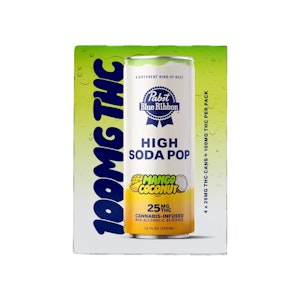 PABST LAB - 4 PACK - MANGO COCONUT SODA 25MG - PABST BLUE RIBBON