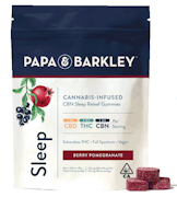 Papa & Barkley | Berry Pomegrante 1:1:1 | THC:CBD:CBN Sleep Releaf Gummies | 100mg