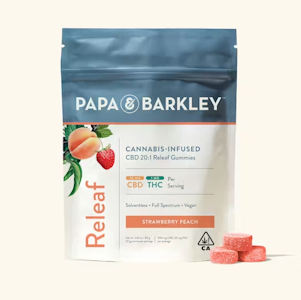 PAPA & BARKLEY - Papa & Barkley | Strawberry Peach 20:1 | THC:CBD Releaf Gummies | 20mg