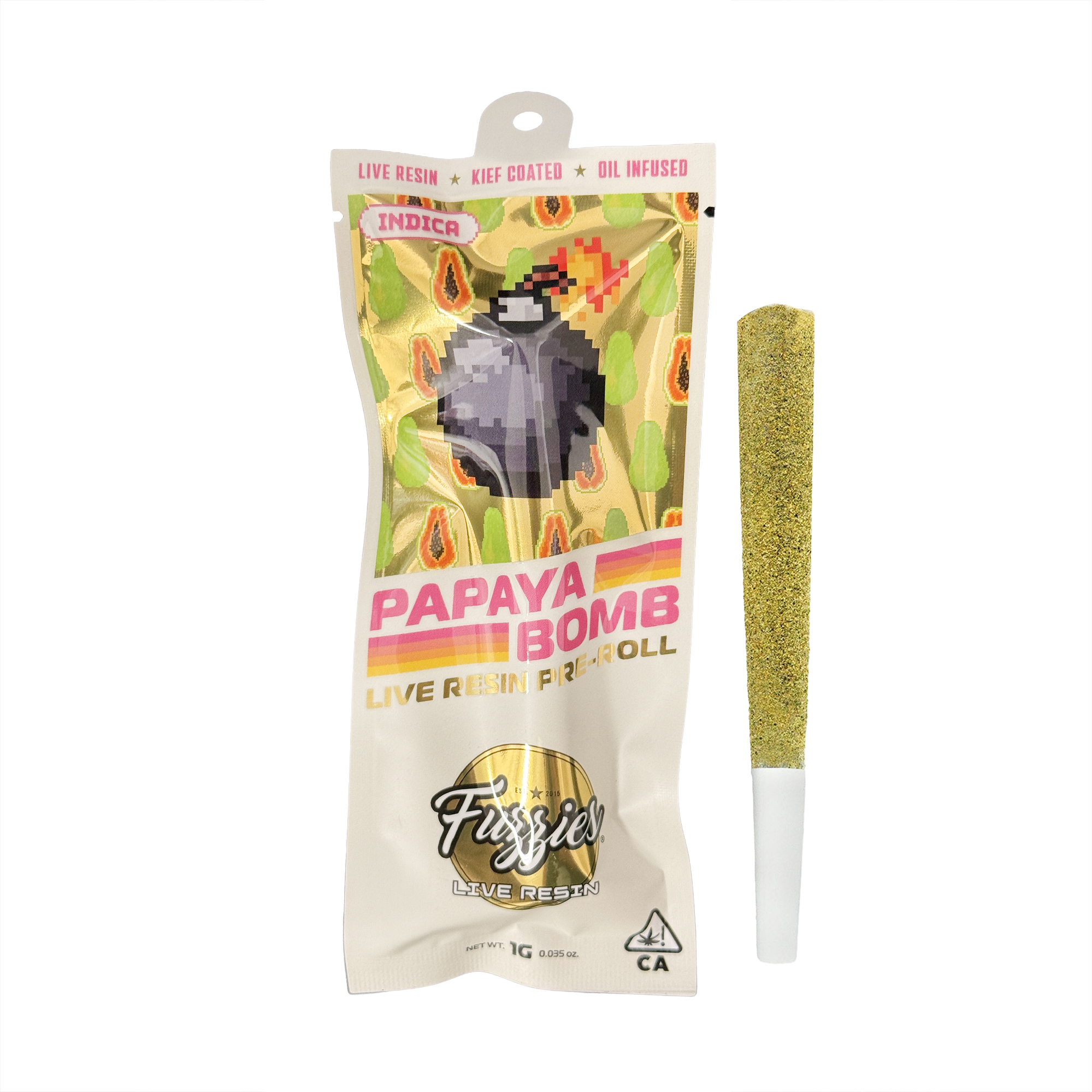 Fuzzies Papaya Bomb Live Resin Infused Pre-Roll 1.0g