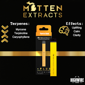 MITTEN EXTRACTS - Mitten Extracts Disposable Papaya Kush Distillate + Live Resin Terps 1g