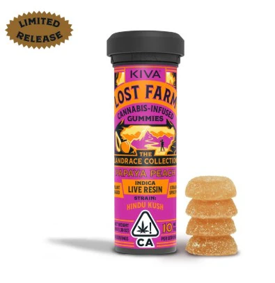 Lost Farm - Lost Farm - Papaya Peach x Hindu Kush - 100mg Live Resin Gummies 10pk Main Image