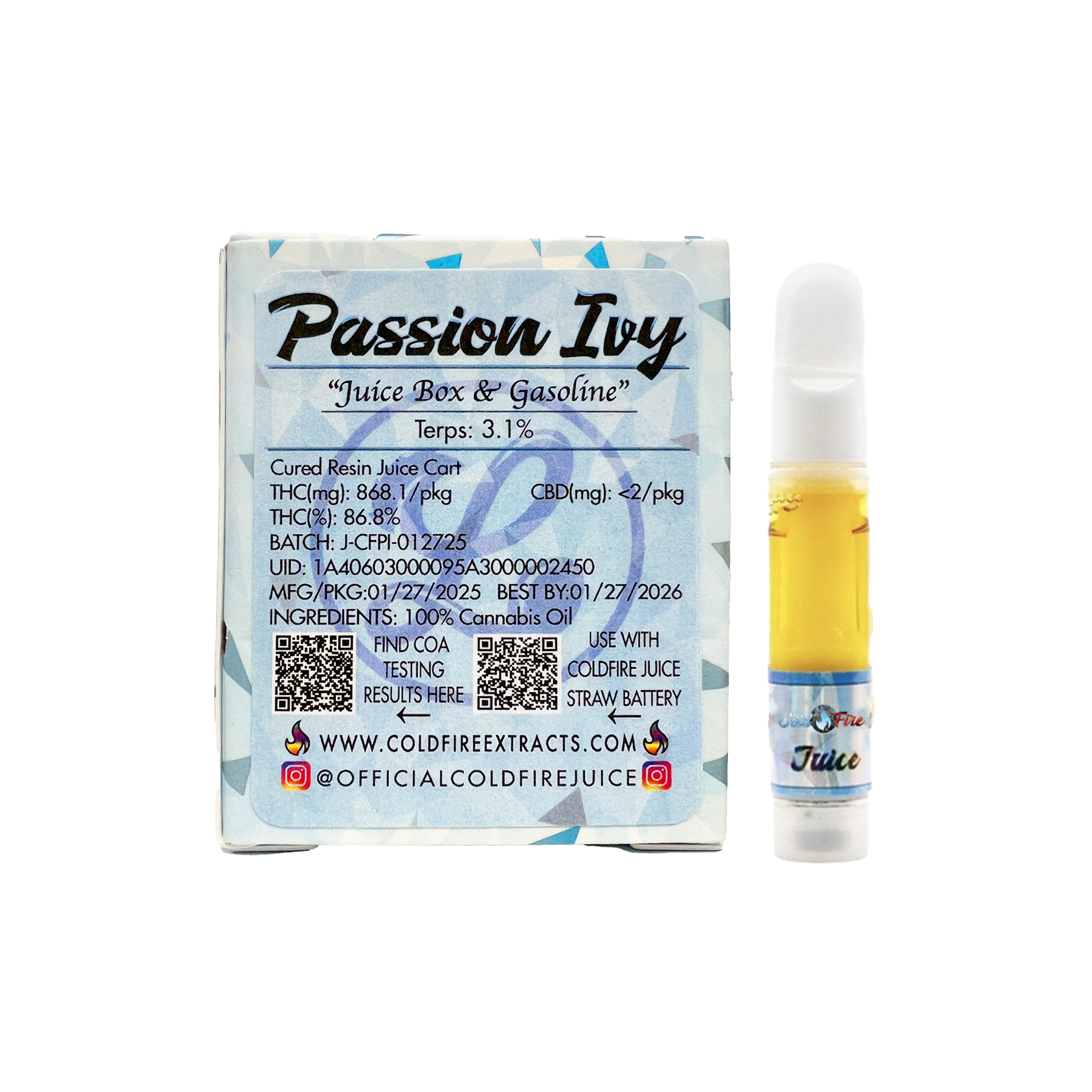 ColdFire x Lumpy's Passion Ivy Live Juice Cartridge 1.0g