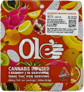 OLE'4 FINGERS - Passion Orange Guava 100mg Single Gummy - Ole' 4 Fingers