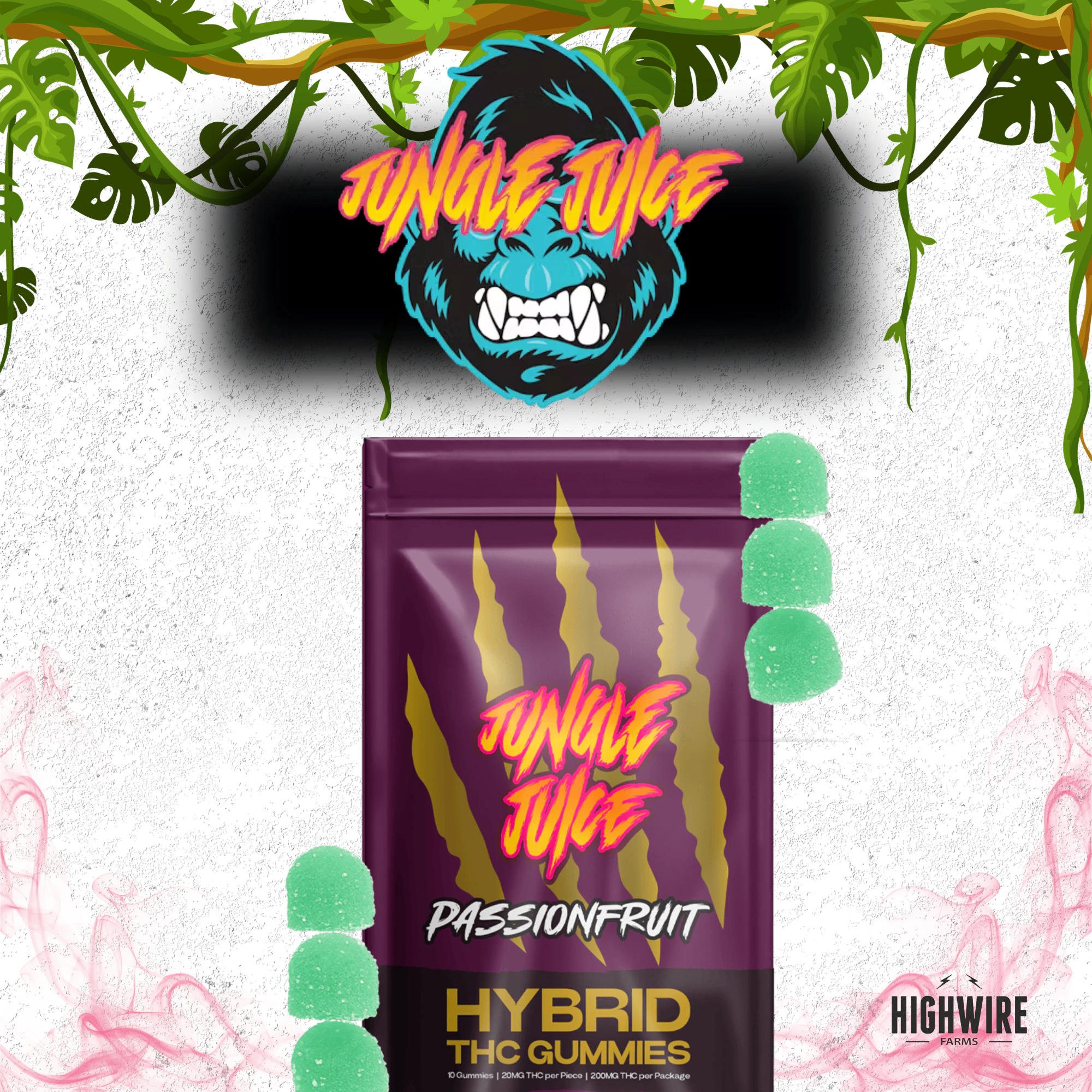 Jungle Juice - Jungle Juice Gummies Passionfruit 200mg Main Image