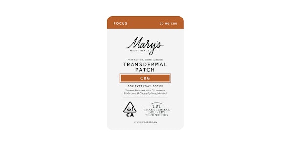 Mary's Medicinals - Mary's Medicinals - 20mg CBG Focus Transdermal Patch