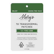 Mary's Medicinals - 10pk 1:1 THC:CDB Patch