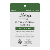 10pk Transdermal Patch - Relief 1:1 CBD:THC - Mary's Medicinals