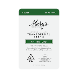 MARY'S MEDICINALS - Transdermal Patch - 1:1 CBD:THC - Mary's Medicinals 