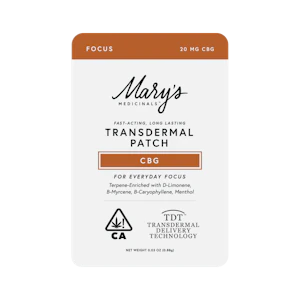 Mary's Medicinals - Mary's Medicinals - 20mg Patch - CBG