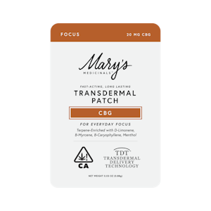 MARY'S MEDICINALS - Mary's Medicinals - 20mg Patch - Focus CBG