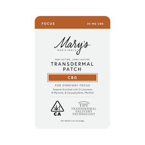 MARY'S MEDICINALS - Transdermal Patch - (CBG) - 20mg - Mary's Medicinals