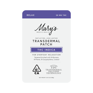 MARY'S MEDICINALS - Mary's Medicinals - 20mg Patch - Relax Indica