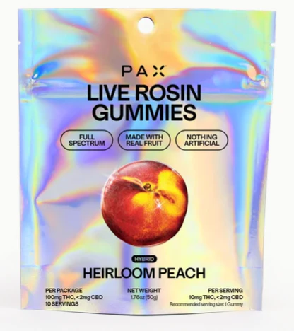 PAX - Heirloom Peach Live Rosin Gummies 10pk Main Image