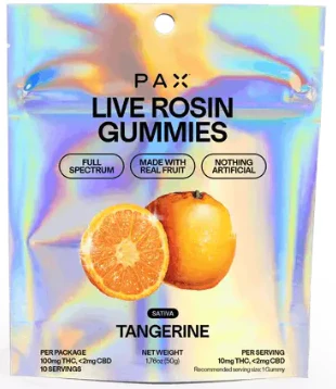 PAX - Tangerine Live Rosin Gummies 10pk Main Image