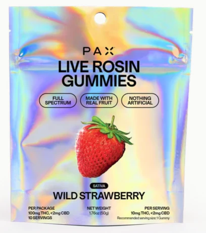 PAX - Wild Strawberry Live Rosin Gummies 10pk Main Image
