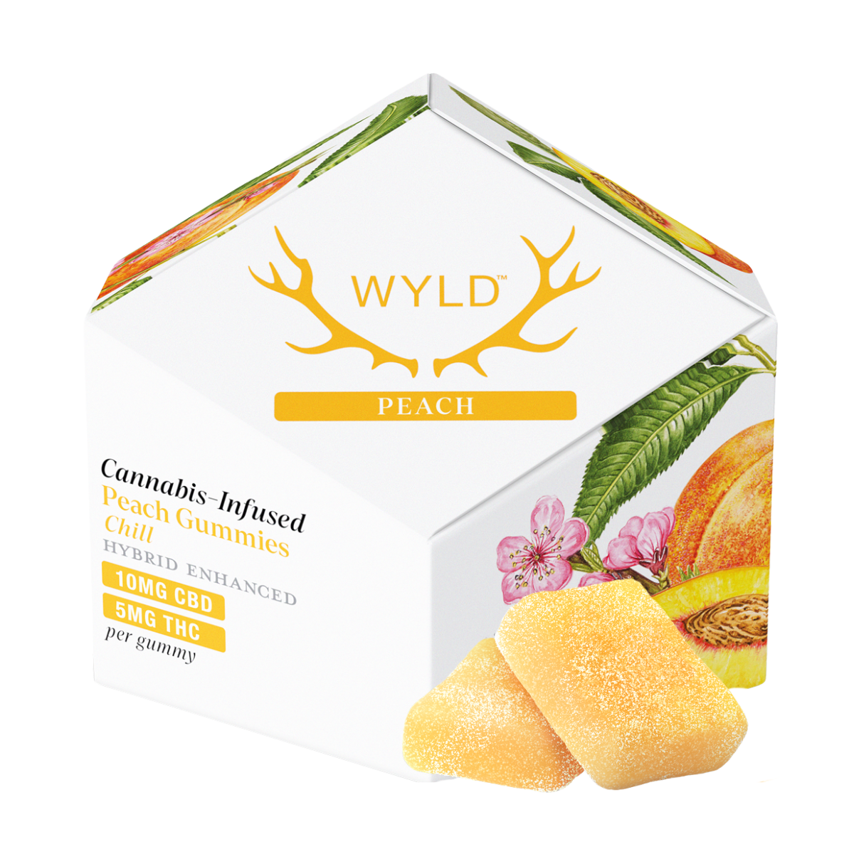Peach (H)  | 10mg CBD: 5mg THC 10Pk Gummies | Wyld