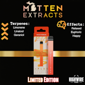 Mitten Extracts Disposable Peach Cobbler Distillate + Live Resin Terps 1g