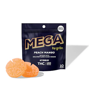 GRON - Gron | Edibles | MEGA hash rosin peach Mango | 10pk 100mg