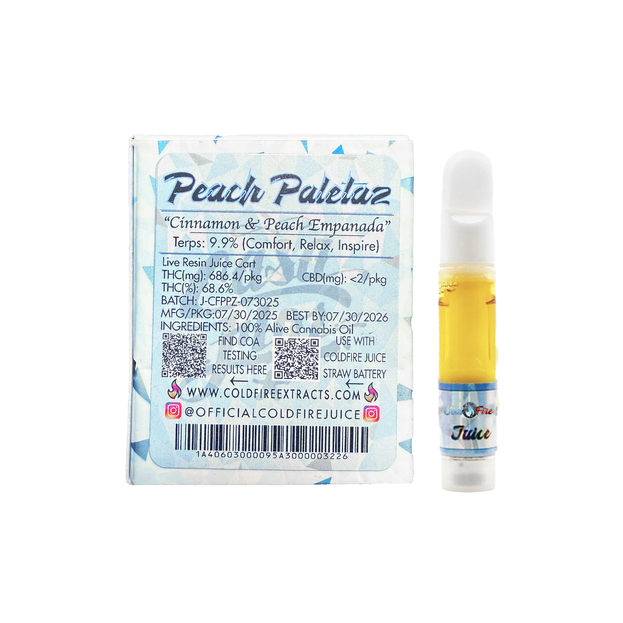 ColdFire x Casa Flor Peach Paletaz Live Juice Cartridge 1.0g