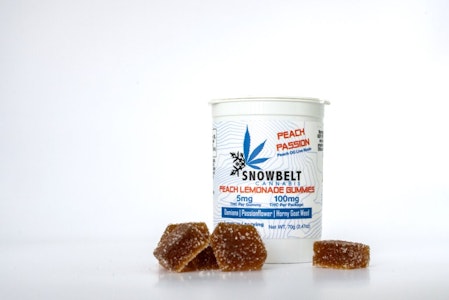 Snowbelt Cannabis - Snowbelt Cannabis - Peach Passion - Solventless Live Rosin - 100mg - 5mg x 20ct - Edibles