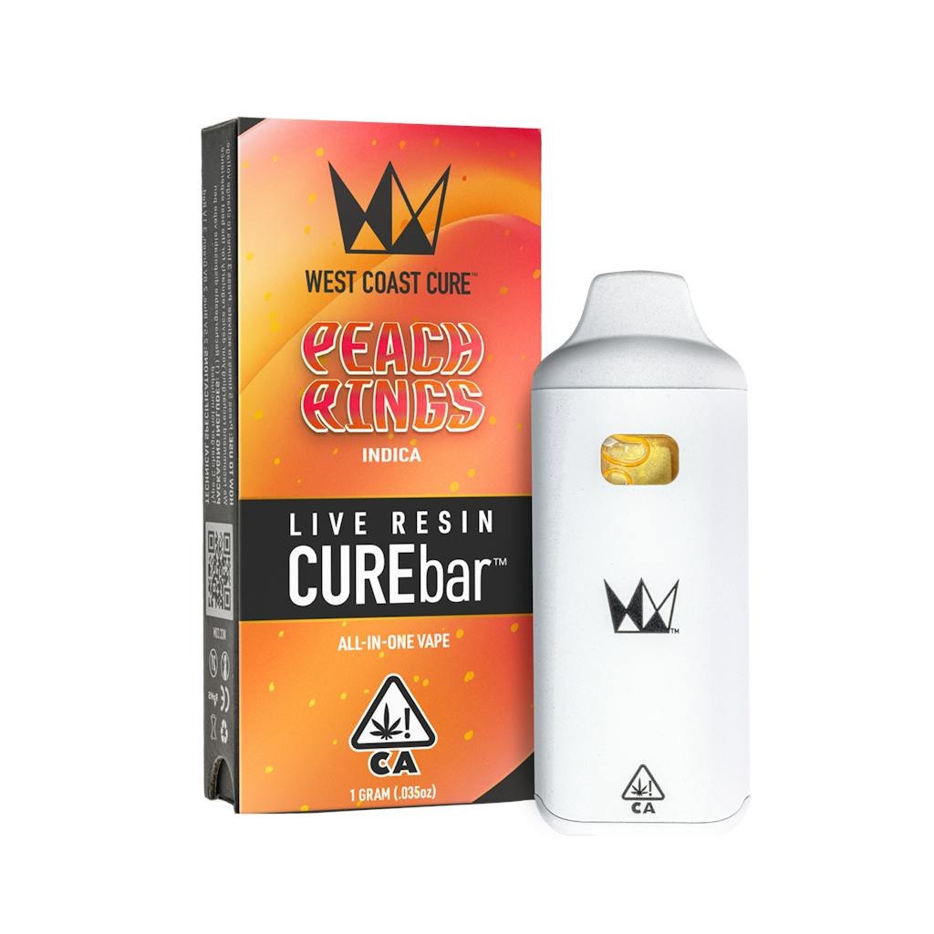 West Coast Cure Peach Rings Live Resin CUREbar Disposable 1.0g