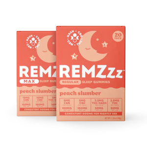 REMZzz - REMZzz - Peach Slumber - Hash Infused Gummies - 100mg 20pk