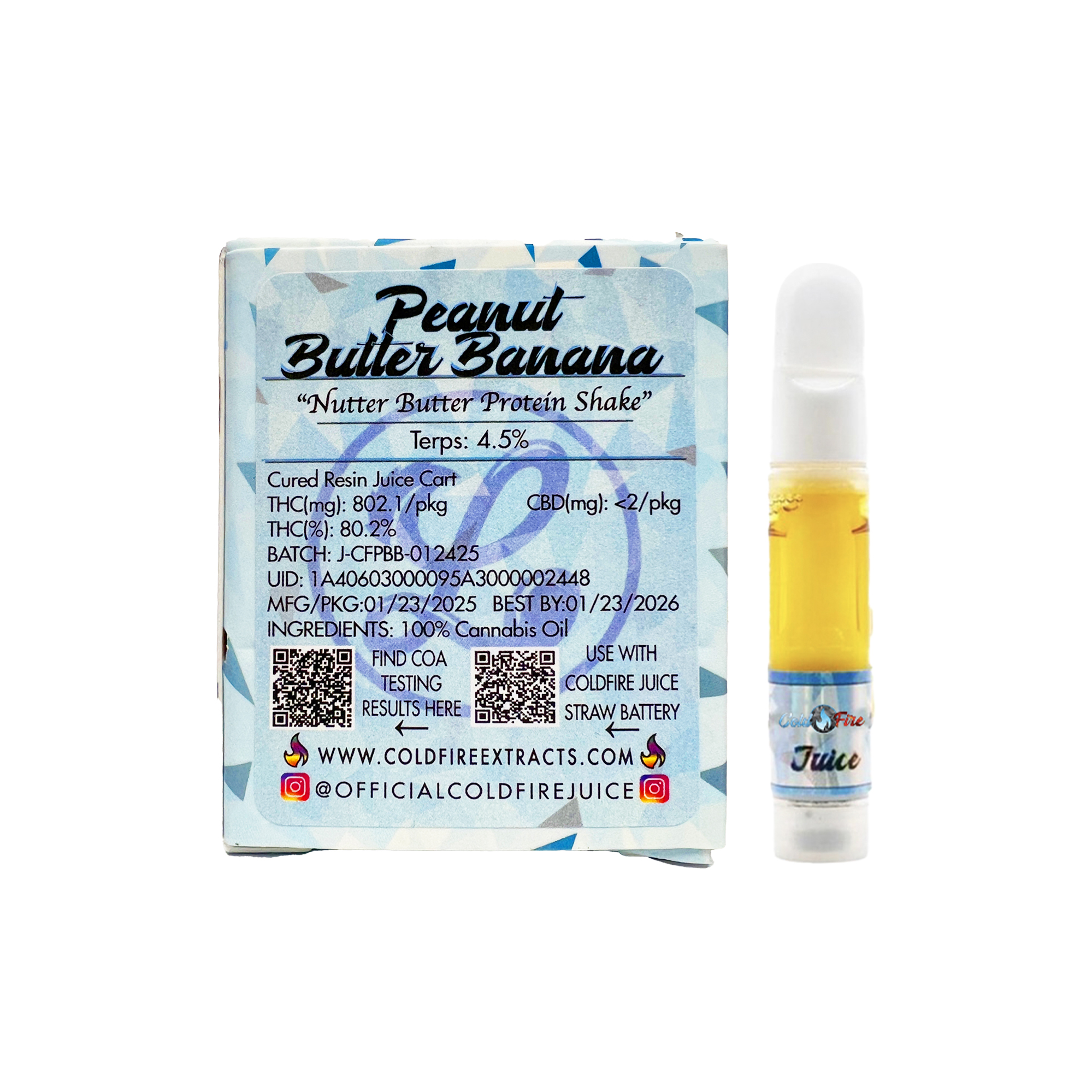 ColdFire x Lumpy's Peanut Butter Banana Live Juice Cartridge 1.0g