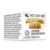 Peanut Butter Breath (H) | 1g Tier 4 Liver Rosin Cold Cure Badder | West Coast Cure