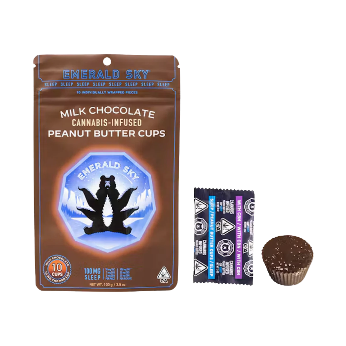 Emerald Sky - Peanut Butter Cups (Sleep) (I) | 10mg 10pk Milk Chocolate | Emerald Sky Main Image
