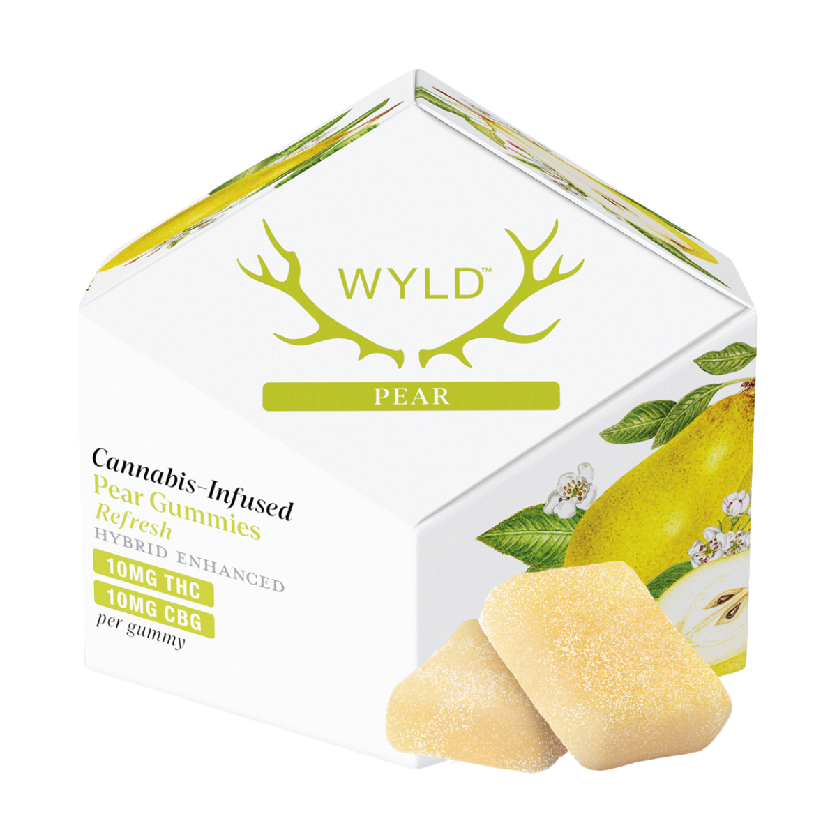 Pear  (H) | 10mg THC:10mg CBG 10Pk Gummies | Wyld