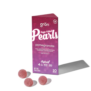 GRON - Pomegranate "Pearls" Gummies | 10pc 500mg 1:4 (THC:CBD)