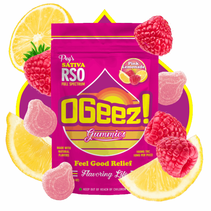 [REC] OGeez | Peg's Pink Lemonade Sativa RSO | 100mg/10pk
