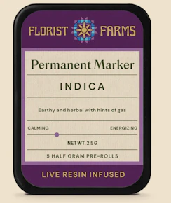 Florist Farms | Live Resin Infused | Permanent Marker | 1/2 Gram Joints | 5pk