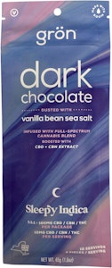 Grön - Grön - 1:1:1 Dark Chocolate w/ Vanilla Bean Sea Salt - Sleepy Indica - 100 mg 