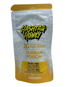 HASHTAG HONEY - Durban Poison - AIO Disposable Vape - 2g