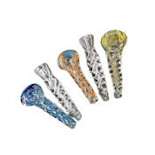 Glass - 3" Clear & Twist Color Twisted Hand Pipes