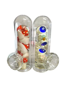 SMOKEZONE420 - Glass - Encapsulated Mushroom/Astronaut Water Pipe