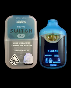 BOUTIQ - BOUTIQ - 1g Liquid Live Diamonds AIO Switch Dual Tank - Warhead x Blue Crack