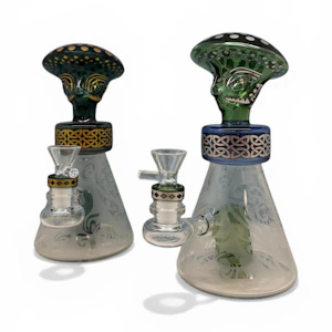 SMOKEZONE420 - Glass - Assorted Mushroom Head Water Pipe