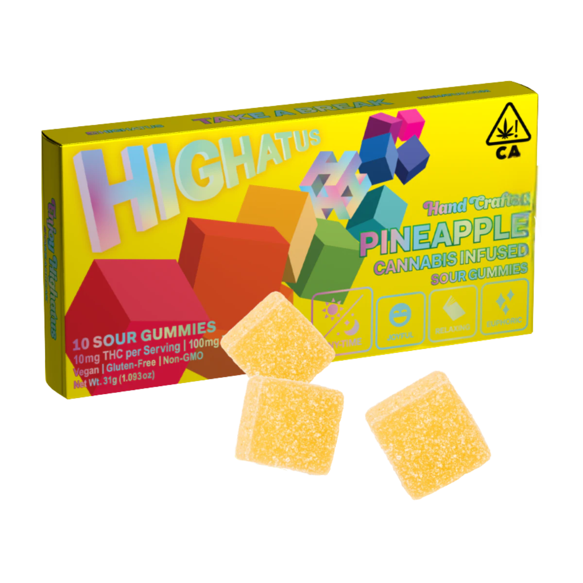 Highatus - Pineapple (H) | 10mg 10pk Sour Gummies | Highatus Main Image