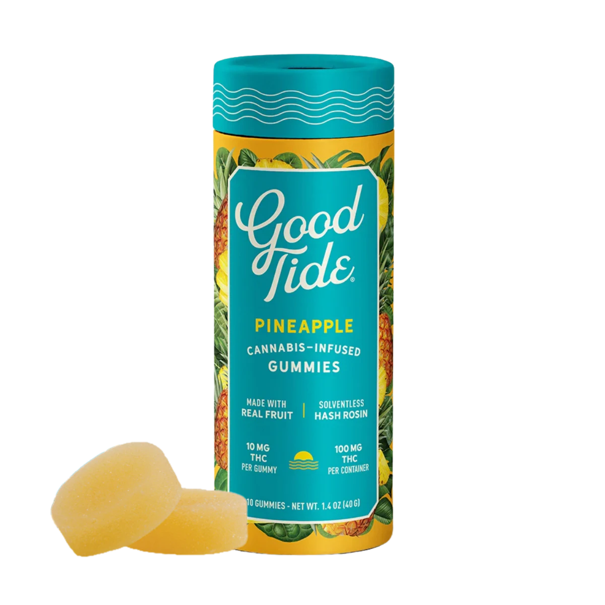 Good Tide - Pineapple (S) | 100mg Rosin Gummies | Good Tide Main Image