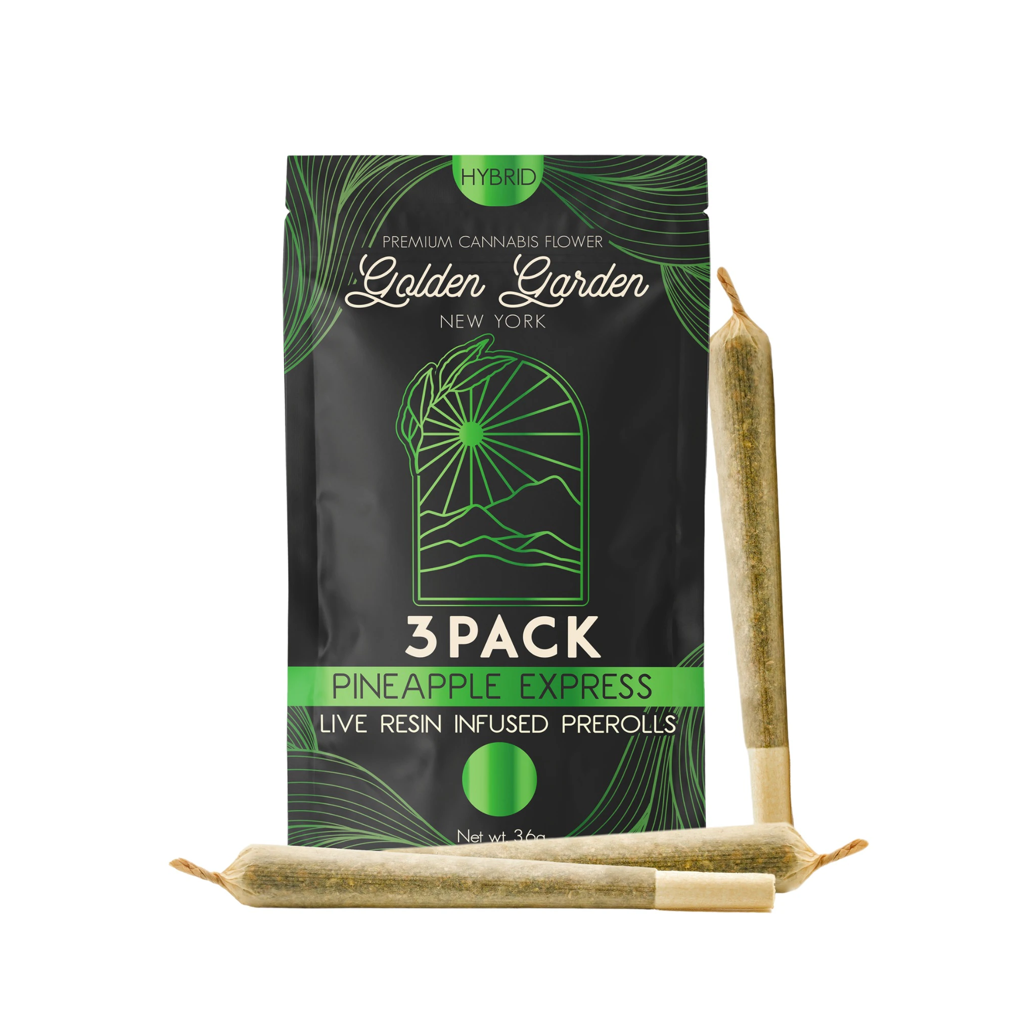Golden Garden - Pineapple Express | Infused Pre-rolls | 1.2g/3 pack | Golden Garden Main Image