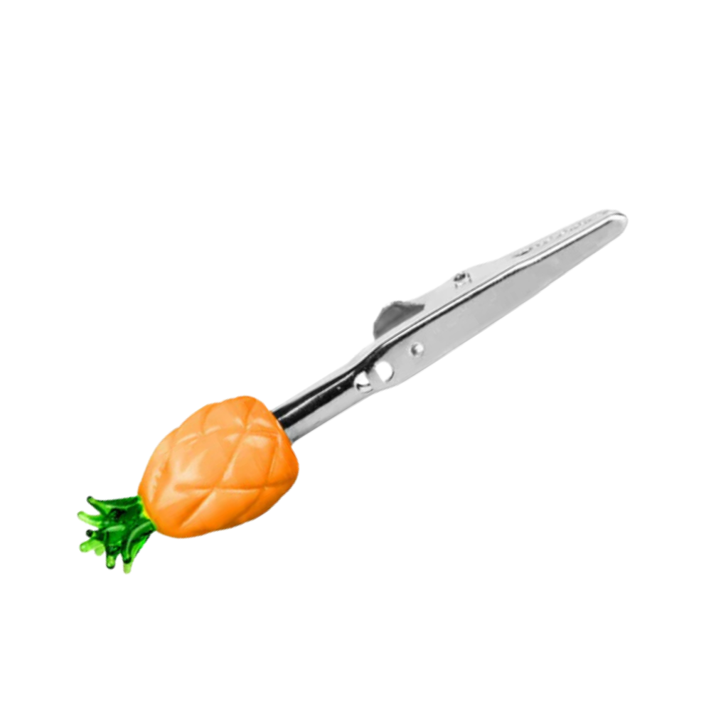 Pineapple Glass Roach Clip - Orange picture