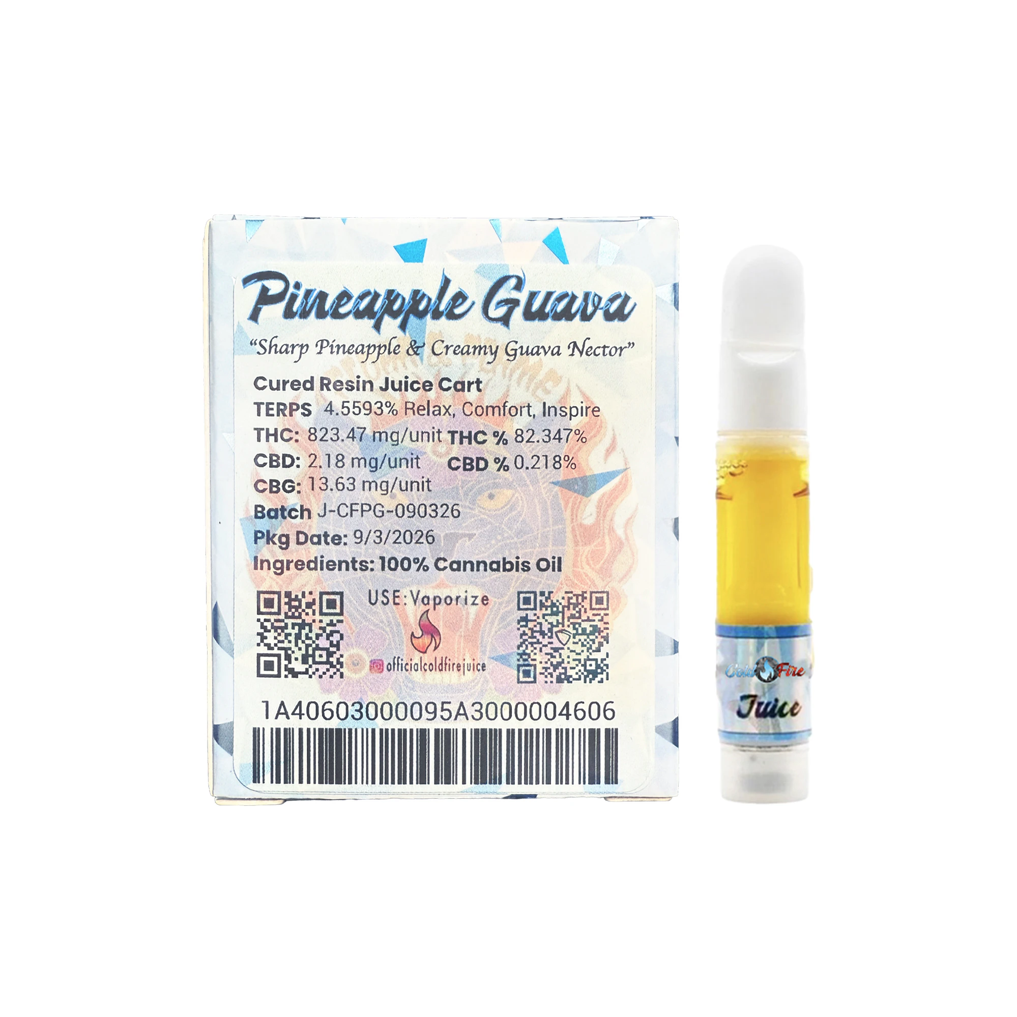 COLD FIRE - ColdFire x Flora & Flame 'Pineapple Guava' Cured Resin Juice Cartridge 1.0g Main Image