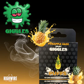 Giggles Puffs Hash Rosin Infused Cart Pineapple Haze 1g
