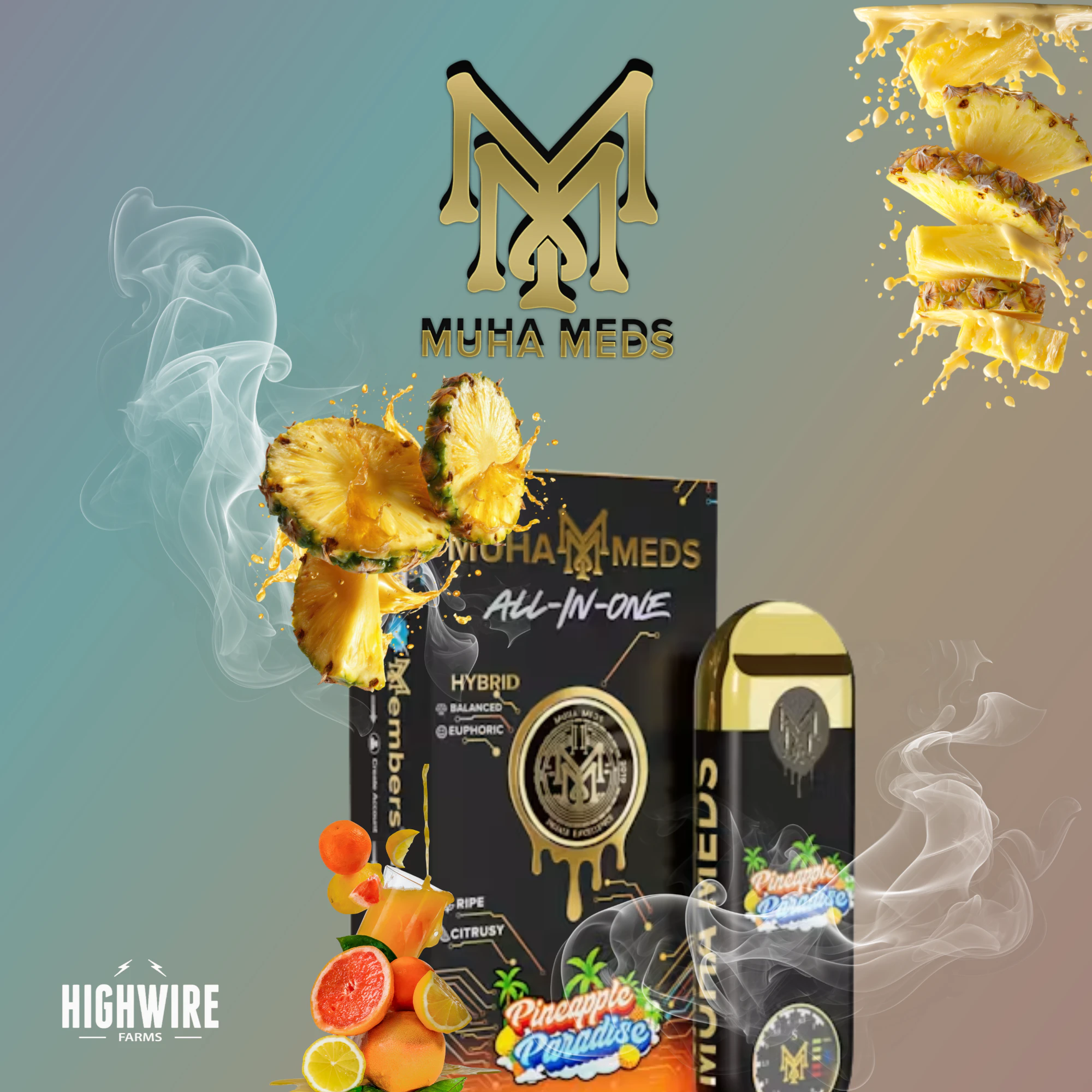 Distro 10 - Muha Meds Pineapple Paradise Disposable 2g Main Image