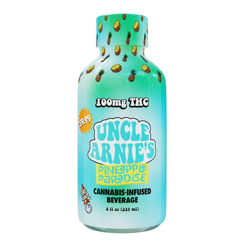 Uncle Arnies - Uncle Arnie's Pineapple Paradise Cannabis Infused Beverage 100mg 8oz Main Image