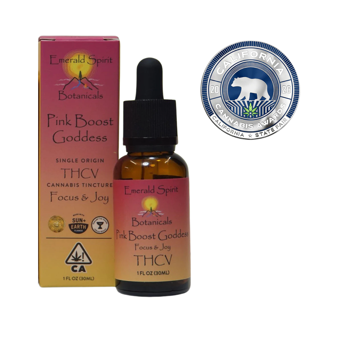 Emerald Spirit - Pink Boost Goddess | 30ml THCV:THC 130:155mg Tincture | Emerald Spirit Main Image